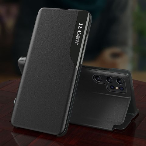 Etui pokrowiec do Samsung S24 Ultra z klapką i podstawką Eco Leather View Case czarne Etui pokrowiec do Samsung S24 Ultra z klapką i podstawką Eco Leather View Case czarne
