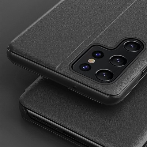Etui pokrowiec do Samsung S24 Ultra z klapką i podstawką Eco Leather View Case czarne Etui pokrowiec do Samsung S24 Ultra z klapką i podstawką Eco Leather View Case czarne
