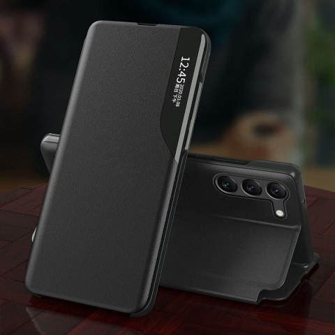 Etui pokrowiec do Samsung S24+ z klapką i podstawką Eco Leather View Case czarne Etui pokrowiec do Samsung S24+ z klapką i podstawką Eco Leather View Case czarne