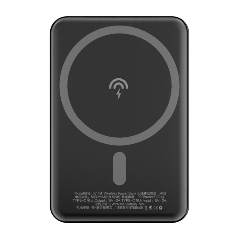 Powerbank 5000mAh magnetyczny z ładowarką indukcyjną MagSafe biały Powerbank 5000mAh magnetyczny z ładowarką indukcyjną MagSafe biały