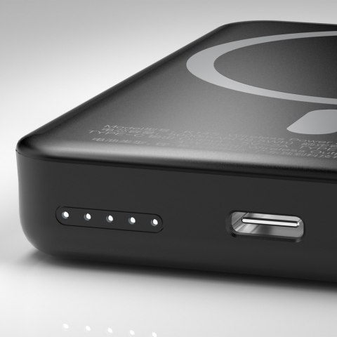 Powerbank 5000mAh magnetyczny z ładowarką indukcyjną MagSafe biały Powerbank 5000mAh magnetyczny z ładowarką indukcyjną MagSafe biały
