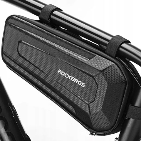 Twarda torba rowerowa wodoodporna mocowana pod ramę 2.5L czarna Twarda torba rowerowa wodoodporna mocowana pod ramę 2.5L czarna