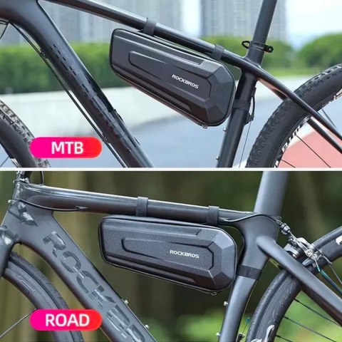 Twarda torba rowerowa wodoodporna mocowana pod ramę 2.5L czarna Twarda torba rowerowa wodoodporna mocowana pod ramę 2.5L czarna