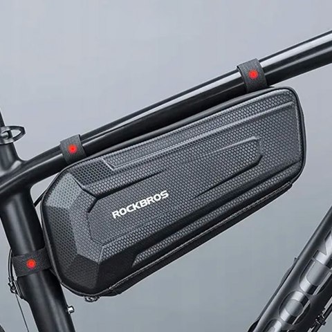 Twarda torba rowerowa wodoodporna mocowana pod ramę 2.5L czarna Twarda torba rowerowa wodoodporna mocowana pod ramę 2.5L czarna