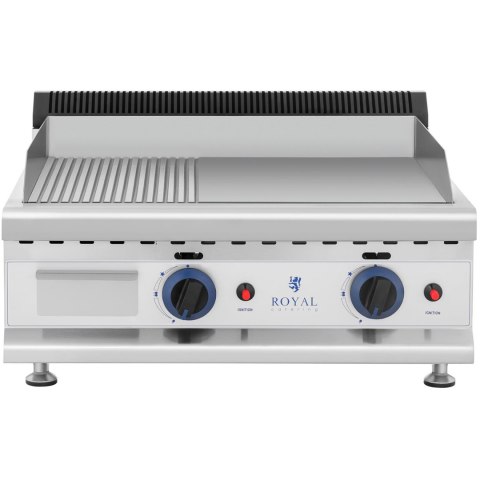 Grill gazowy podwójny gładki ryflowany nierdzewny na gaz ziemny 2x 3.1 kW 0.02 bar 60 x 40 cm Grill gazowy podwójny gładki ryflowany nierdzewny na gaz ziemny 2x 3.1 kW 0.02 bar 60 x 40 cm