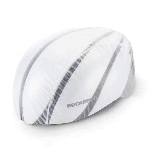 Pokrowiec przeciwdeszczowy na kask rowerowy biały Pokrowiec przeciwdeszczowy na kask rowerowy biały