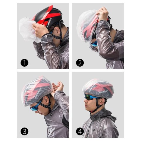 Pokrowiec przeciwdeszczowy na kask rowerowy biały Pokrowiec przeciwdeszczowy na kask rowerowy biały