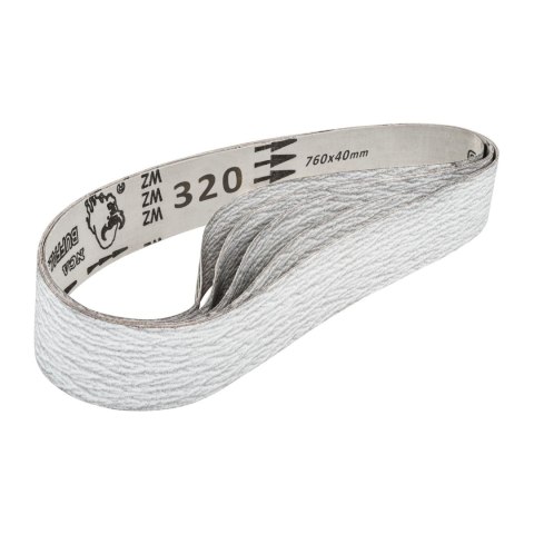 Taśmy pasy ścierne szlifierskie bezkońcowe 760x40mm ziarnistość P320 5szt. Taśmy pasy ścierne szlifierskie bezkońcowe 760x40mm ziarnistość P320 5szt.