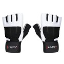RST04 WHITE-BLACK ROZM. L RĘKAWICE NA SIŁOWNIĘ HMS