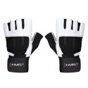 RST04 WHITE-BLACK ROZM. XXL RĘKAWICE NA SIŁOWNIĘ HMS