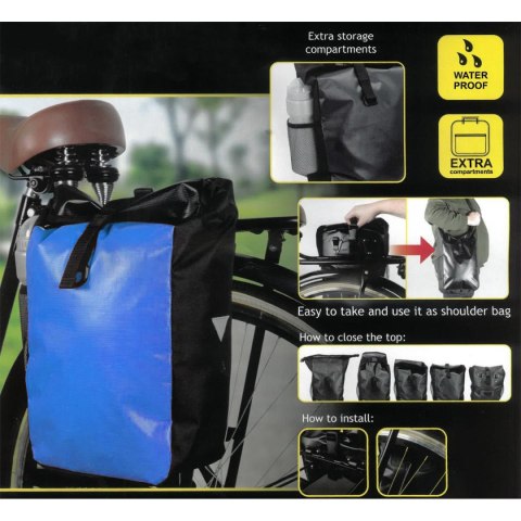 SAKWA TORBA ROWEROWA WODOSZCZELNA DUNLOP 15L niebieska SAKWA TORBA ROWEROWA WODOSZCZELNA DUNLOP 15L niebieska