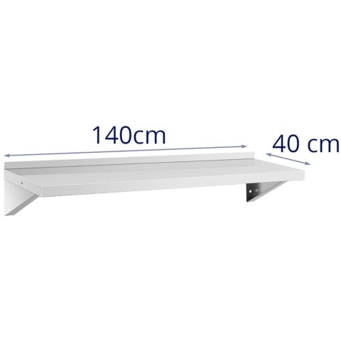 Półka ścienna wisząca kuchenna ze stali do 80 kg 120 x 40 cm Półka ścienna wisząca kuchenna ze stali do 80 kg 120 x 40 cm