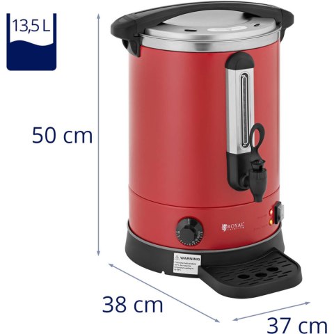 Warnik podgrzewacz do wody z podwójnymi ściankami i ociekaczem 13.5 L 2500 W czerwony Warnik podgrzewacz do wody z podwójnymi ściankami i ociekaczem 13.5 L 2500 W czerwony