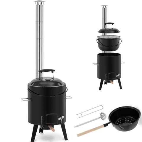Kuchnia polowa kociołek emaliowany z paleniskiem grill 14 l Kuchnia polowa kociołek emaliowany z paleniskiem grill 14 l