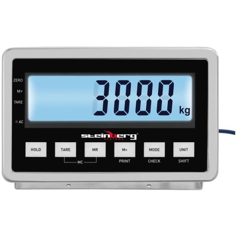 Waga platformowa magazynowa LCD 100 x 100 cm 3000 kg / 1 kg Waga platformowa magazynowa LCD 100 x 100 cm 3000 kg / 1 kg
