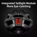 Kask rowerowy MTB z wbudowanymi diodami LED USB czerwone światło czarny