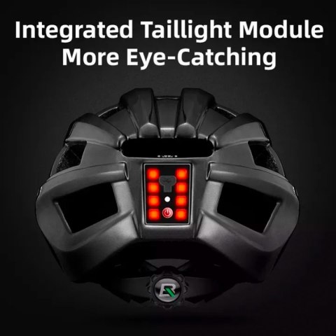 Kask rowerowy MTB z wbudowanymi diodami LED USB czerwone światło czarny Kask rowerowy MTB z wbudowanymi diodami LED USB czerwone światło czarny