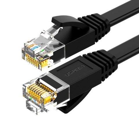 Płaski kabel sieciowy patchcord LAN RJ45 Ethernet Cat. 6 8m czarny Płaski kabel sieciowy patchcord LAN RJ45 Ethernet Cat. 6 8m czarny