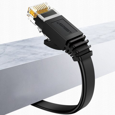 Płaski kabel sieciowy patchcord LAN RJ45 Ethernet Cat. 6 8m czarny Płaski kabel sieciowy patchcord LAN RJ45 Ethernet Cat. 6 8m czarny