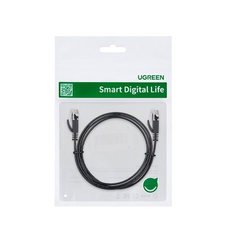 Płaski kabel sieciowy patchcord LAN RJ45 Ethernet Cat. 6 8m czarny Płaski kabel sieciowy patchcord LAN RJ45 Ethernet Cat. 6 8m czarny