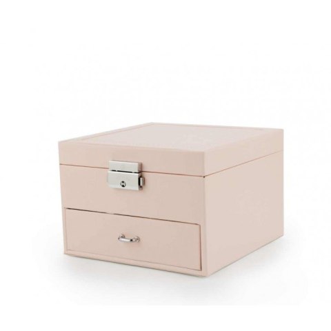 Szkatułka kuferek etui organizer na biżuterię różowa PD148R Szkatułka kuferek etui organizer na biżuterię różowa PD148R