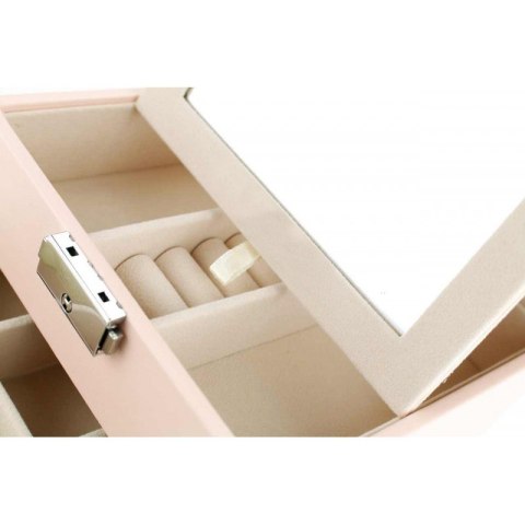 Szkatułka kuferek etui organizer na biżuterię różowa PD148R Szkatułka kuferek etui organizer na biżuterię różowa PD148R