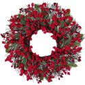 Wianek ozdobny na drzwi, stroik, sztuczna jarzębina jak żywa - średnica 55 cm WSN25