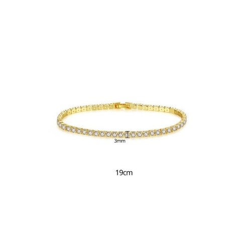 Bransoletka na rękę stal chirurgiczna pozłacana 14k złotem, z cyrkoniami BST1511 Bransoletka na rękę stal chirurgiczna pozłacana 14k złotem, z cyrkoniami BST1511