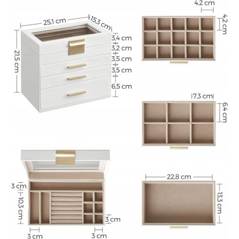 Ekskluzywna Szkatułka na biżuterię kuferek etui organizer złote uchwyty PD161 Ekskluzywna Szkatułka na biżuterię kuferek etui organizer złote uchwyty PD161