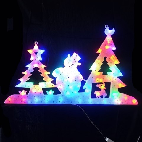 Wisząca ozdoba XXL Choinki z bałwankiem Multikolor LED LAMP15MULTI Wisząca ozdoba XXL Choinki z bałwankiem Multikolor LED LAMP15MULTI