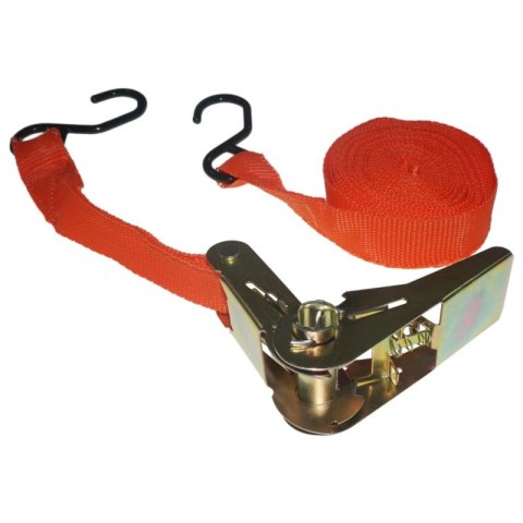 TAŚMA MOCUJĄCA BAGAŻ Z HAKAMI I Z NAPINACZEM 5m x 25mm 250kg TAŚMA MOCUJĄCA BAGAŻ Z HAKAMI I Z NAPINACZEM 5m x 25mm 250kg