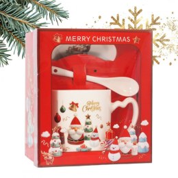 KUBEK ŚWIĄTECZNY - zestaw w pudełku ze spodkiem i łyżeczką 400 ml KB20WZ3