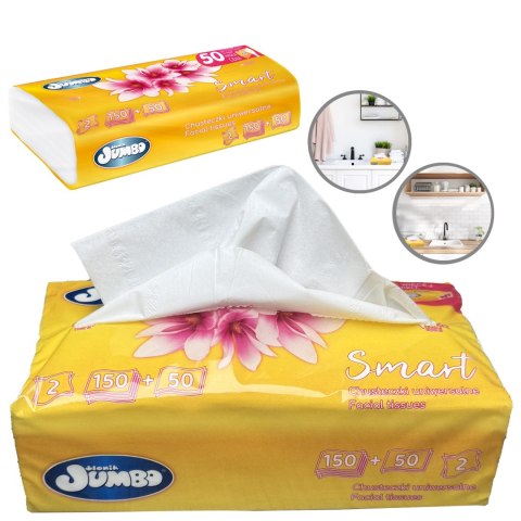 Chusteczki uniwersalne 200 szt. SŁONIK JUMBO SMART folia 2W - 25 op. Chusteczki uniwersalne 200 szt. SŁONIK JUMBO SMART folia 2W - 25 op.