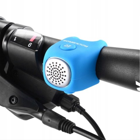 Dzwonek rowerowy elektroniczny w obudowie silikonowej - niebieski Dzwonek rowerowy elektroniczny w obudowie silikonowej - niebieski