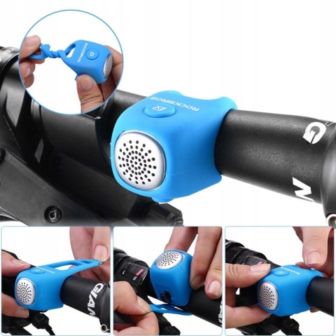 Dzwonek rowerowy elektroniczny w obudowie silikonowej - niebieski Dzwonek rowerowy elektroniczny w obudowie silikonowej - niebieski