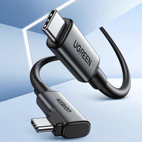 Kabel przewód kątowy USB-C z obsługą gogli VR Oculus Quest 2 60W 5m czarny Kabel przewód kątowy USB-C z obsługą gogli VR Oculus Quest 2 60W 5m czarny