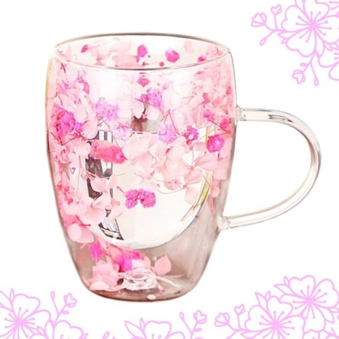Szklanka termiczna z kwiatami w środku 300 ml 1szt SZK116 Szklanka termiczna z kwiatami w środku 300 ml 1szt SZK116