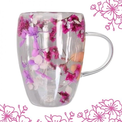 Szklanka termiczna z kwiatami w środku 300ml 1szt SZK115 Szklanka termiczna z kwiatami w środku 300ml 1szt SZK115
