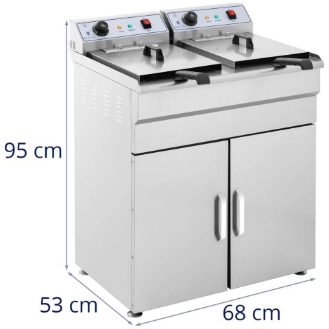 Frytownica podwójna dwukomorowa z szafką 400V - 2x10L Frytownica podwójna dwukomorowa z szafką 400V - 2x10L