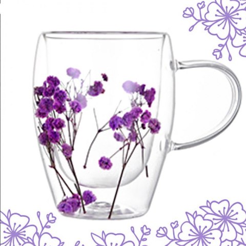 Szklanka termiczna z kwiatami w środku 300ml 1szt SZK93 Szklanka termiczna z kwiatami w środku 300ml 1szt SZK93