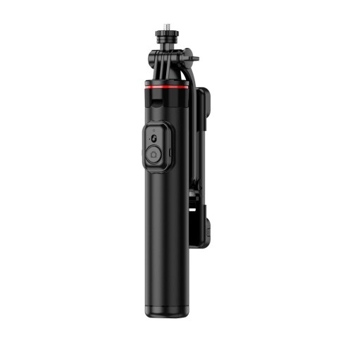 Selfie stick teleskopowy z pilotem + 2x lampka LED stojak tripod na telefon 1.3m aluminium - czarny Selfie stick teleskopowy z pilotem + 2x lampka LED stojak tripod na telefon 1.3m aluminium - czarny