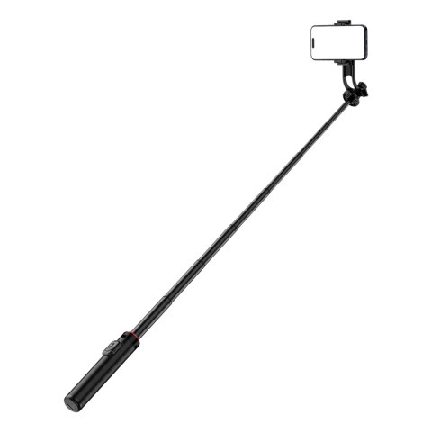 Selfie stick teleskopowy z pilotem stojak tripod na telefon 1.3m aluminium - czarny Selfie stick teleskopowy z pilotem stojak tripod na telefon 1.3m aluminium - czarny