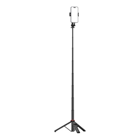 Selfie stick teleskopowy z pilotem stojak tripod na telefon 1.3m aluminium - czarny Selfie stick teleskopowy z pilotem stojak tripod na telefon 1.3m aluminium - czarny