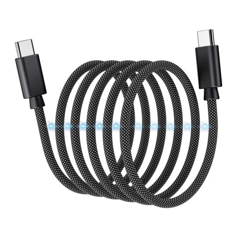Kabel przewód USB-C 100W PD z organizerem magnetycznym 1.2m - czarny Kabel przewód USB-C 100W PD z organizerem magnetycznym 1.2m - czarny