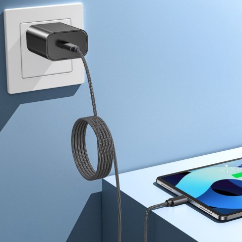 Kabel przewód USB-C 100W PD z organizerem magnetycznym 1.2m - czarny Kabel przewód USB-C 100W PD z organizerem magnetycznym 1.2m - czarny