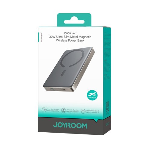 Powerbank Pro 10000mAh ultracienki magnetyczny PD 20W USB-C Lightning - tytanowy Powerbank Pro 10000mAh ultracienki magnetyczny PD 20W USB-C Lightning - tytanowy