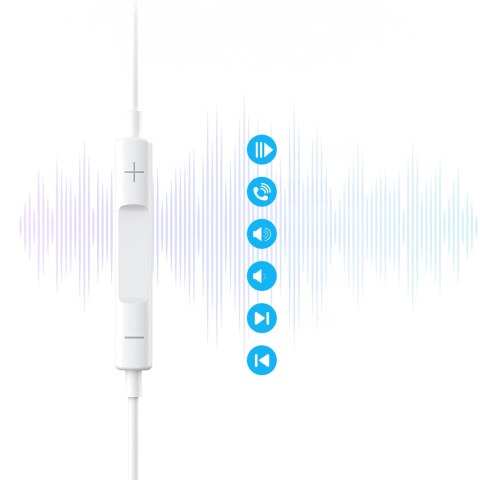Słuchawki dokanałowe USB-C z przewodem 1.2m - białe Słuchawki dokanałowe USB-C z przewodem 1.2m - białe