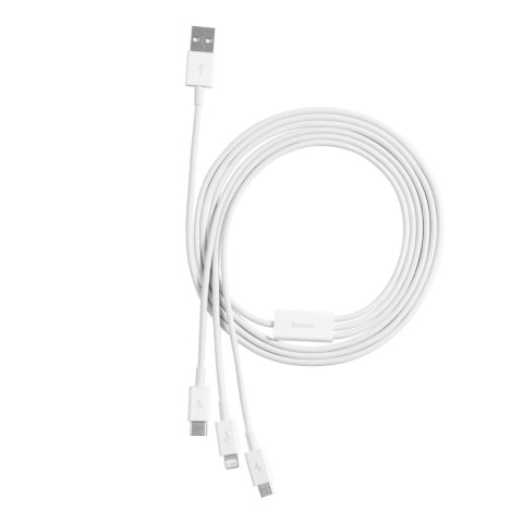 3w1 Kabel przewód Superior Series USB-A - USB-C / Lightning / micro USB 3.5A 1m - biały 3w1 Kabel przewód Superior Series USB-A - USB-C / Lightning / micro USB 3.5A 1m - biały