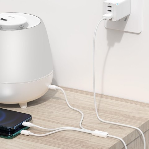 3w1 Kabel przewód Superior Series USB-A - USB-C / Lightning / micro USB 3.5A 1m - biały 3w1 Kabel przewód Superior Series USB-A - USB-C / Lightning / micro USB 3.5A 1m - biały