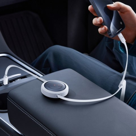 3w1 Kabel uniwersalny zwijany USB-C - Lightning / USB-C / micro USB 100W 1.1m - biały 3w1 Kabel uniwersalny zwijany USB-C - Lightning / USB-C / micro USB 100W 1.1m - biały